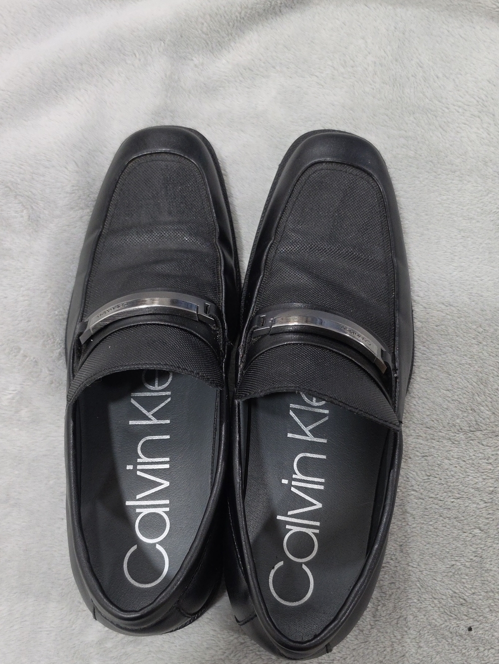 Calvin Klein Black Slip-On Loafers with Metal Bit